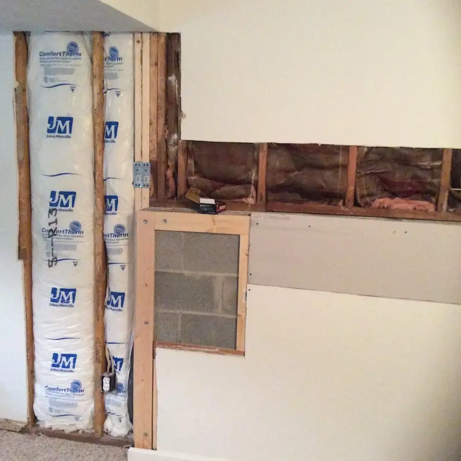 Wall insulation replacement during Basement Flood Cleanup in West Perrine